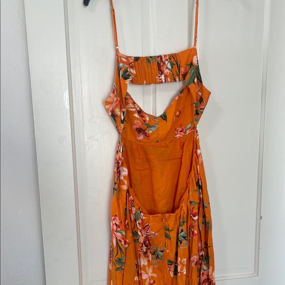 Floral Orange Midi Dress - Picture 2 of 2